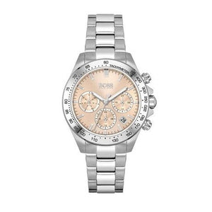 Buy Shop Hugo Boss Novia Pink Dial Silver Steel Strap Watch for Women - 1502615 USA Online
