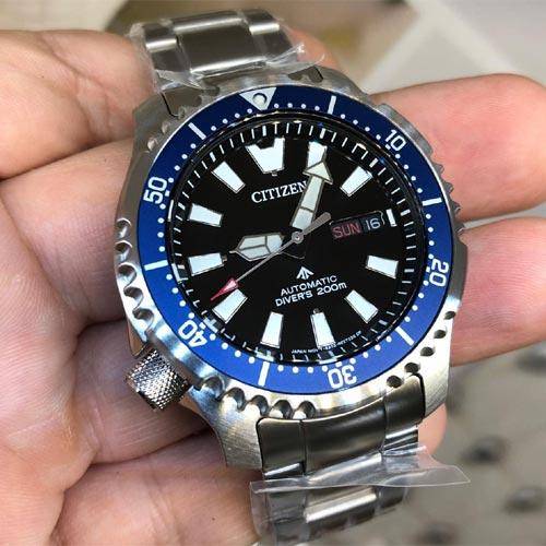 Buy Shop Citizen Promaster Fugu Limited Edition Diver's 200m Automatic Black Dial Silver Steel Strap Watch For Men - NY0098-84E USA Online