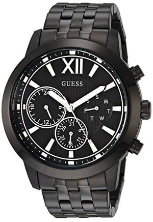 Buy Shop Guess Horizon Chronograph Black Dial Black Steel Strap Watch For Men - W0379G2 USA Online