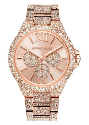 Buy Shop Michael Kors Camille Multifunctional Crystals Rose Gold Dial Rose Gold Steel Strap Watch for Women - MK6961 USA Online