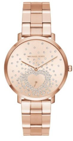 Buy Shop Michael Kors Jaryn Rose Gold Dial Rose Gold Steel Strap Watch for Women - MK3621 USA Online