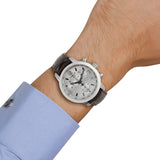 Buy Shop Tissot PRC 200 Chronograph Silver Dial Brown Leather Strap Watch For Men - T055.417.16.037.00 USA Online