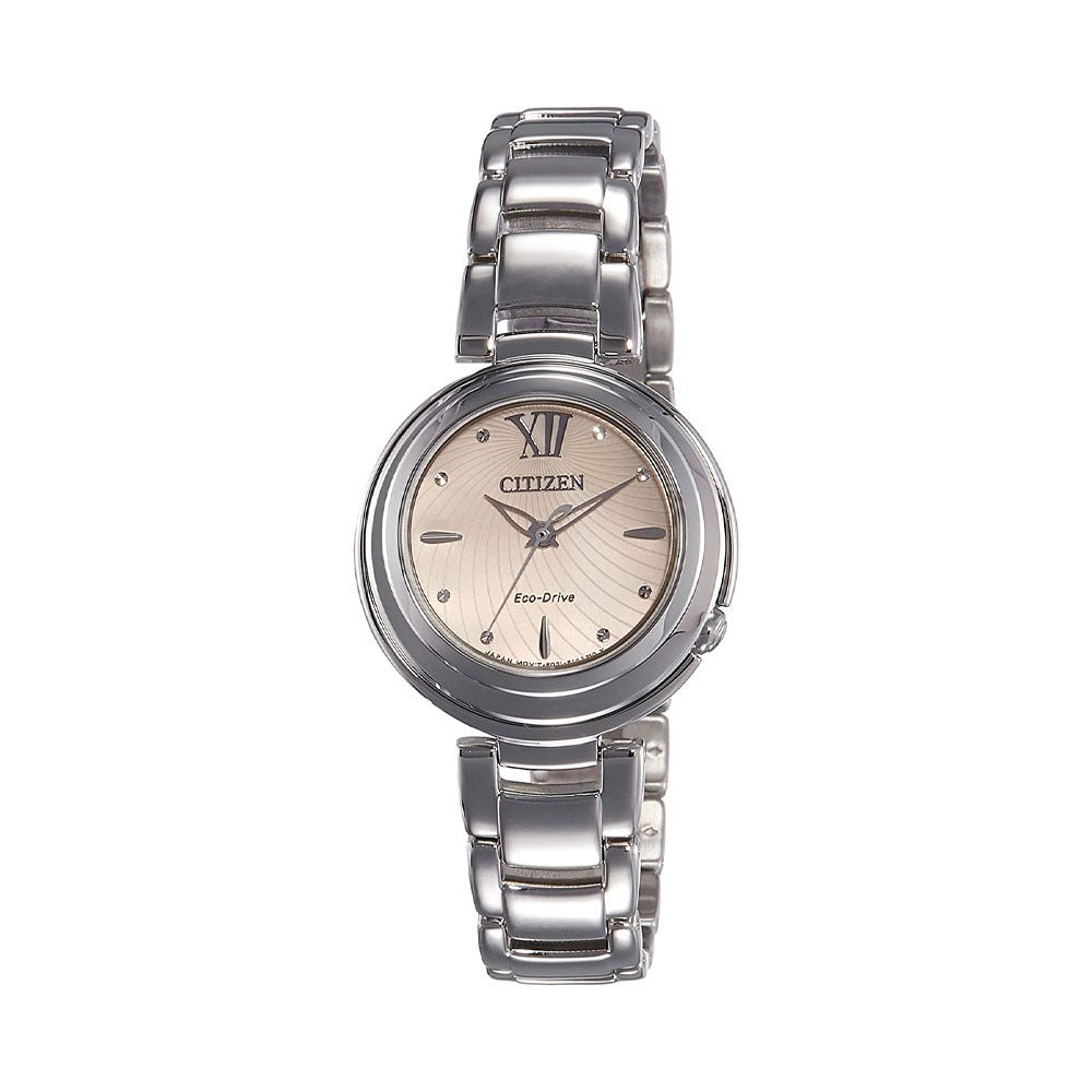 Buy Shop Citizen Eco Drive Mother of Pearl Dial Silver Steel Strap Watch For Women - EM0331-52W USA Online