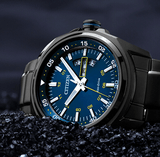 Buy Shop Citizen Eco Drive Blue Dial Black Steel Strap Watch For Men - AW0024-58LB USA Online