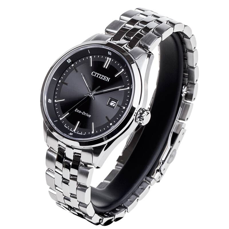 Buy Shop Citizen Eco Drive Black Dial Silver Steel Strap Watch For Men - BM7250-56E USA Online