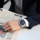 Buy Shop Citizen Eco Drive Chronograph Blue Dial Silver Steel Strap Watch For Men - AT2140-55L USA Online