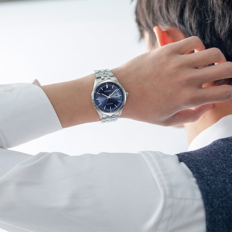 Buy Shop Citizen Eco Drive Blue Dial Silver Steel Strap Watch For Men - BM7250-56L USA Online