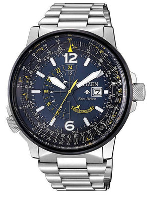 Buy Shop Citizen Promaster Nighthawk Eco Drive Navy Blue Dial Silver Steel Strap Watch For Men - BJ7006-56L USA Online
