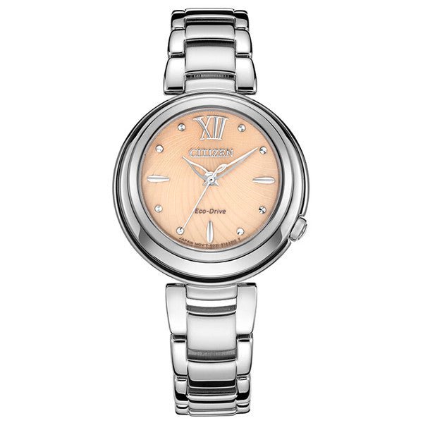 Buy Shop Citizen Eco Drive Mother of Pearl Dial Silver Steel Strap Watch For Women - EM0331-52W USA Online