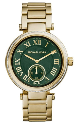 Buy Shop Michael Kors Skylar Green Dial Gold Steel Strap Watch for Women - MK6065 USA Online