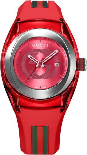 Buy Shop Gucci Sync Quartz Red Dial Red Rubber Strap Watch For Women - YA137303 USA Online
