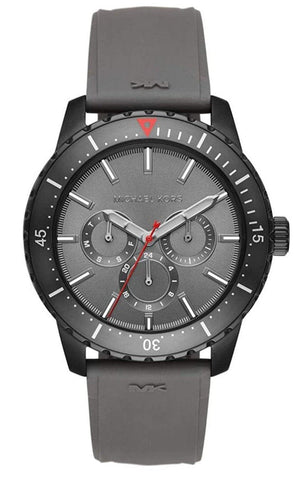 Buy Shop Michael Kors Cunningham Multifunction Grey Dial Grey Rubber Strap Watch For Men - MK7164 USA Online