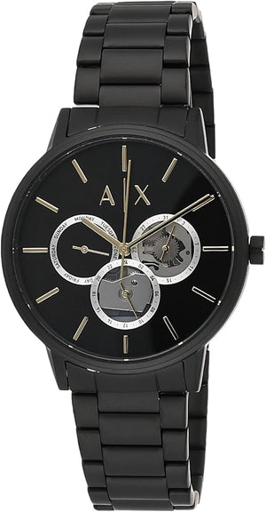Buy Shop Armani Exchange Cayde Chronograph Black Dial Black Steel Strap Watch for Men - AX2748 USA Online