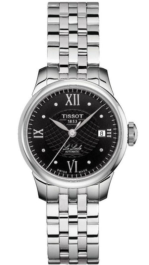 Buy Shop Tissot Le Locle Automatic Lady Black Dial Silver Steel Strap Watch For Women - T41.1.183.56 USA Online