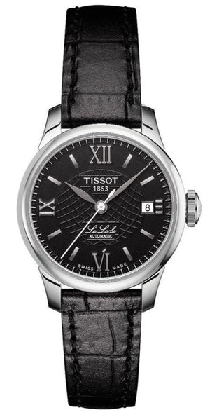 Buy Shop Tissot Le Locle Automatic Lady Black Dial Black Leather Strap Watch for Women - T41.1.123.57 USA Online