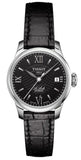 Buy Shop Tissot Le Locle Automatic Lady Black Dial Black Leather Strap Watch for Women - T41.1.123.57 USA Online