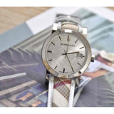 Buy Shop Burberry The City Silver Dial Brown Leather Strap Watch for Women - BU9136 USA Online