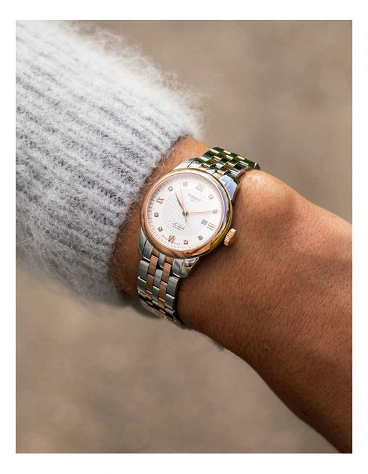 Buy Shop Tissot Le Locle Automatic Lady Mother of Pearl Dial Two Tone Steel Strap Watch For Women - T006.207.22.116.00 USA Online