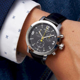 Buy Shop Tissot PRC 200 Chronograph Black Dial Black Leather Strap Watch For Men - T055.417.16.057.00 USA Online