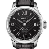 Buy Shop Tissot Le Locle Automatic Lady Black Dial Black Leather Strap Watch for Women - T41.1.123.57 USA Online