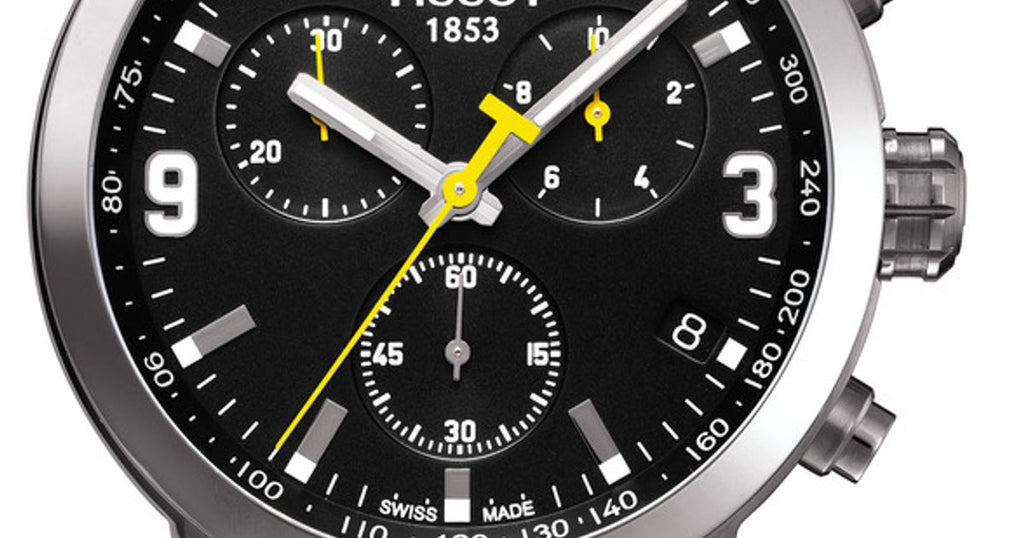 Buy Shop Tissot PRC 200 Chronograph Black Dial Black Leather Strap Watch For Men - T055.417.16.057.00 USA Online