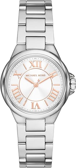 Buy Shop Michael Kors Camille Three Hand Silver Dial Silver Steel Strap Watch For Women - MK7259 USA Online