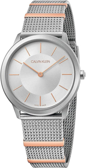 Buy Shop Calvin Klein Minimal Silver Dial Silver Mesh Strap Watch For Men - K3M521Y6 USA Online
