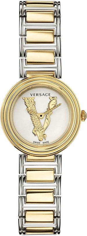 Buy Shop Versace Virtus Quartz White Dial Two Tone Steel Strap Watch For Women - VET300721 USA Online