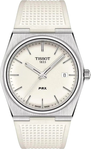 Buy Shop Tissot PRX 40 White Dial White Rubber Strap Watch For Men - T137.410.17.011.00 USA Online