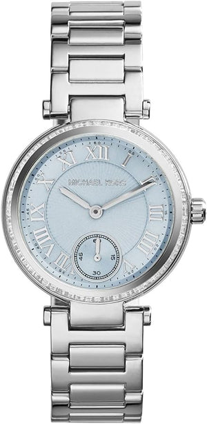 Buy Shop Michael Kors Skylar Quartz Blue Dial Silver Steel Strap Watch For Women - MK5988 USA Online