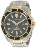 Buy Shop Citizen Eco Drive Promaster Diver Black Dial Two Tone Steel Strap Watch For Men - BN0194-57E USA Online