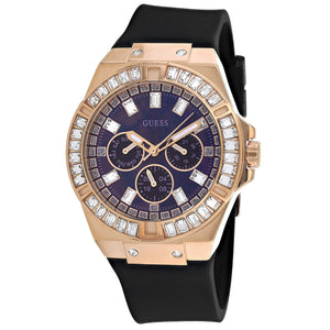 Buy Shop Guess Venus Diamonds Black Dial Black Rubber Strap Watch for Women - GW0118L2 USA Online
