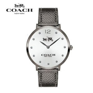 Buy Shop Coach Slim Easton Silver Dial Grey Leather Strap Watch for Women - 14502686 USA Online