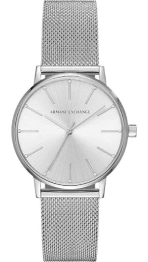 Buy Shop Armani Exchange Lola Analog Silver Dial Silver Mesh Strap Watch For Women - AX5535 USA Online