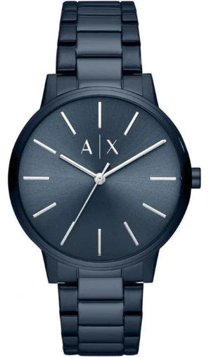 Buy Shop Armani Exchange Cayde Analog Blue Dial Blue Steel Strap Watch For Men - AX2702 USA Online