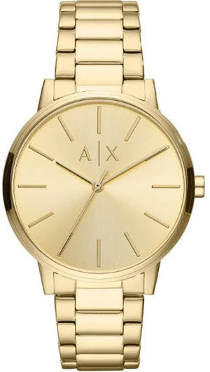 Buy Shop Armani Exchange Cayde Analog Gold Dial Gold Steel Strap Watch For Men - AX2707 USA Online
