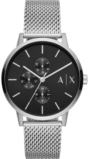 Buy Shop Armani Exchange Cayde Chronograph Black Dial Silver Mesh Strap Watch For Men - AX2714 USA Online