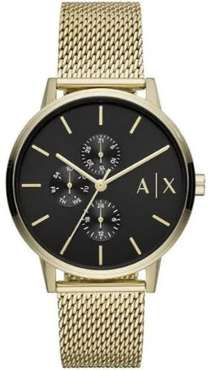 Buy Shop Armani Exchange Cayde Chronograph Black Dial Gold Mesh Strap Watch For Men - AX2715 USA Online