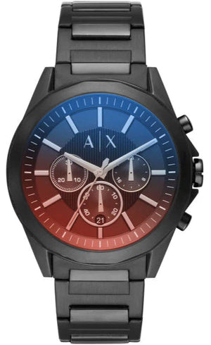 Buy Shop Armani Exchange Drexler Chronograph Black Dial Black Steel Strap Watch For Men - AX2615 USA Online