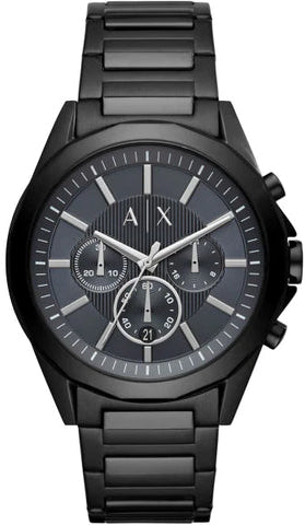 Buy Shop Armani Exchange Drexler Chronograph Black Dial Black Steel Strap Watch For Men - AX2639 USA Online