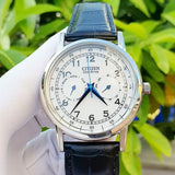 Buy Shop Citizen Eco Drive Silver Dial Black Leather Strap Watch For Men - AO9000-06B USA Online