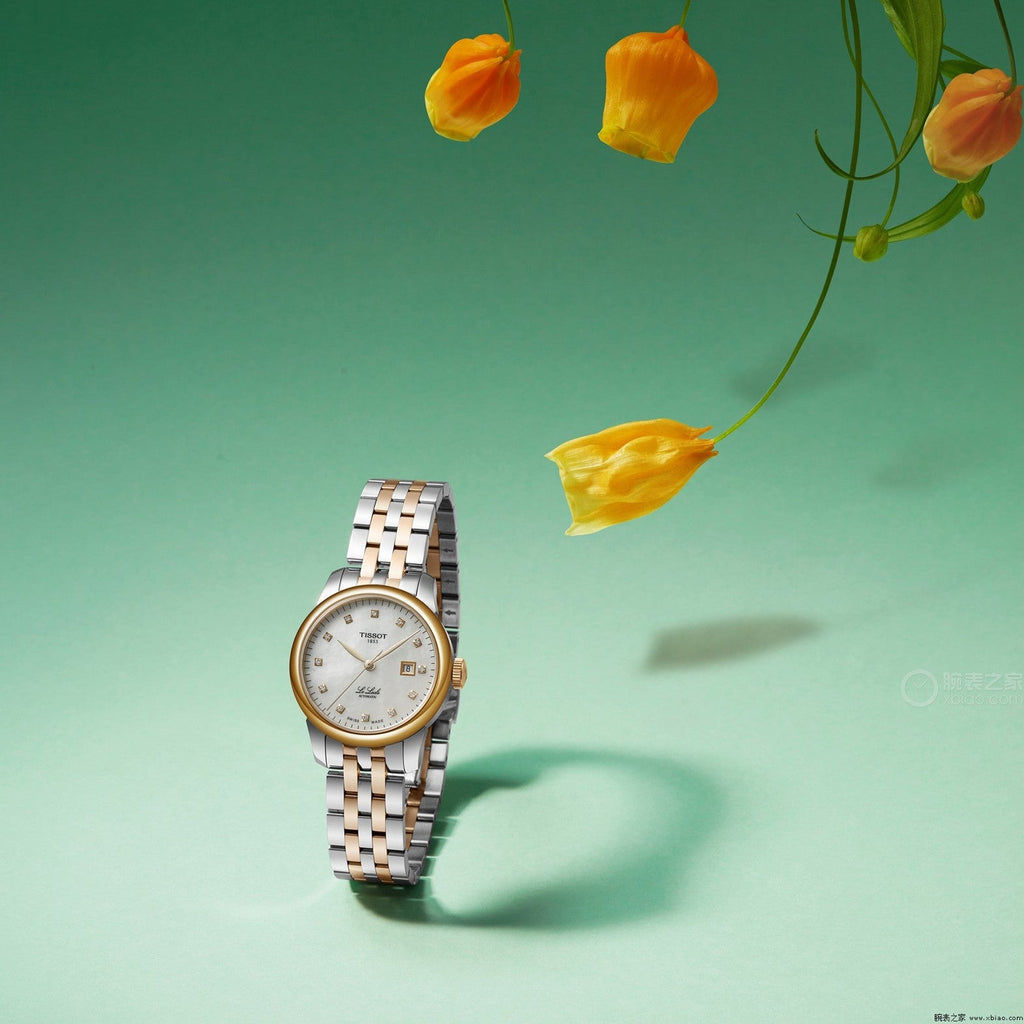 Buy Shop Tissot Le Locle Automatic Lady Mother of Pearl Dial Two Tone Steel Strap Watch For Women - T006.207.22.116.00 USA Online