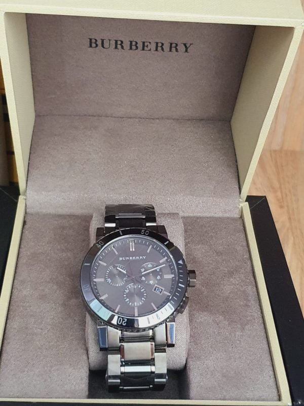 Buy Shop Burberry The City Grey Dial Gunmetal Grey Steel Strap Watch for Men - BU9381 USA Online
