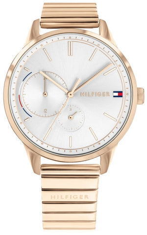 Buy Shop Tommy Hilfiger Brooke Silver Dial Rose Gold Steel Strap Watch for Women - 1782021 USA Online