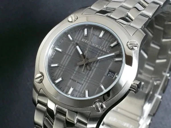 Buy Shop Burberry Herringbone Grey Dial Silver Steel Strap Watch for Women - BU1851 USA Online