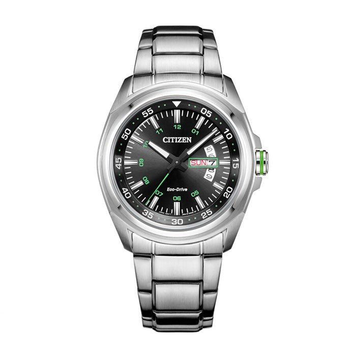 Buy Shop Citizen Eco Drive Urban Black Dial Silver Stainless Steel Watch For Men - AW0020-59EB USA Online