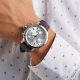 Buy Shop Tissot PRC 200 Chronograph Silver Dial Brown Leather Strap Watch For Men - T055.417.16.037.00 USA Online