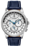 Buy Shop Citizen Eco Drive Calendrier White Dial Blue Leather Strap Watch For Men - BU2020-11A USA Online