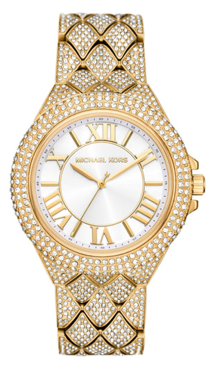 Buy Shop Michael Kors Camille Three-Hand Crystals White Dial Gold Steel Strap Watch for Women - MK4800 USA Online