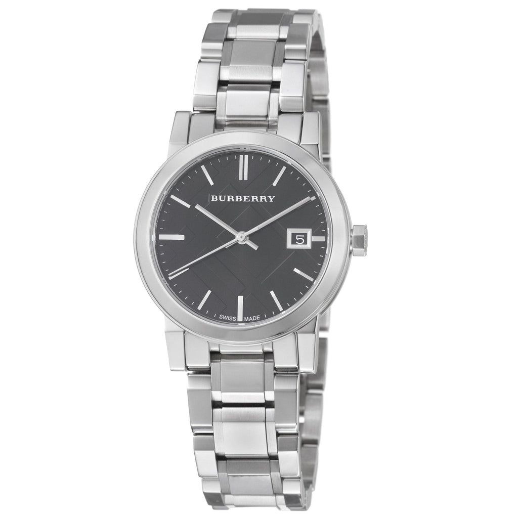 Buy Shop Burberry The City Black Dial Silver Steel Strap Watch for Women - BU9101 USA Online
